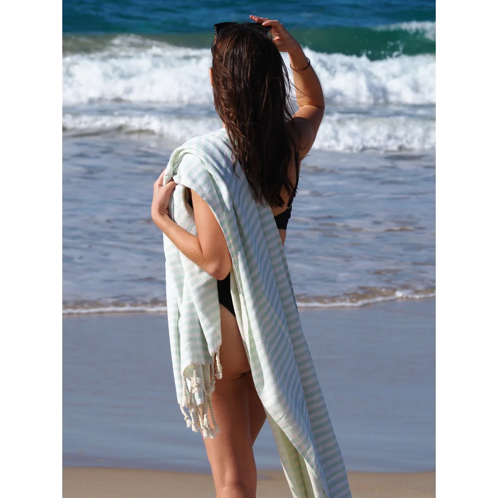 Turkish Cotton Towel PORTSEA - Seafoam - Home & Garden