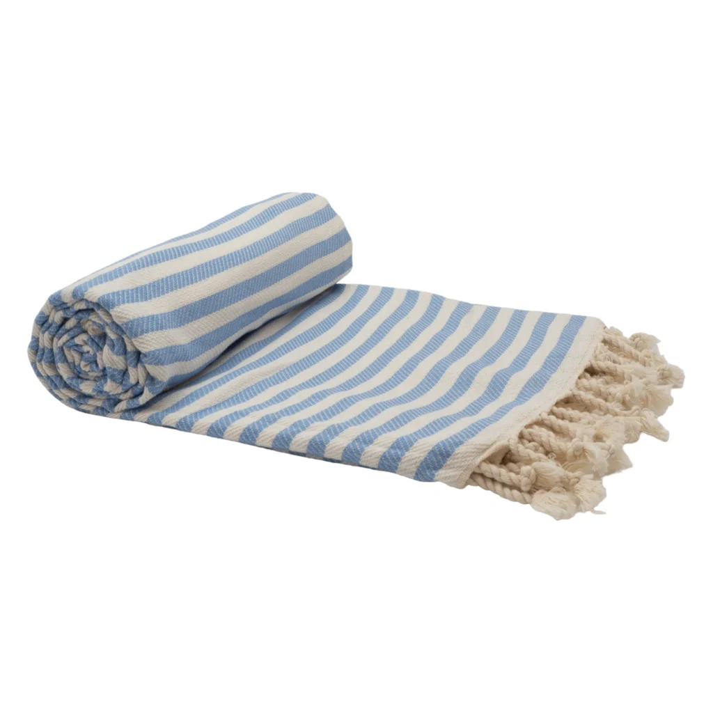 Turkish Cotton Towel Portsea Sky Blue - Outdoor Recreation