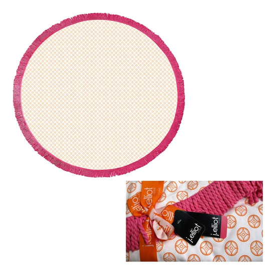 Turkish Towel Round Cotton J.Elliot Home Koel Orange/Pink