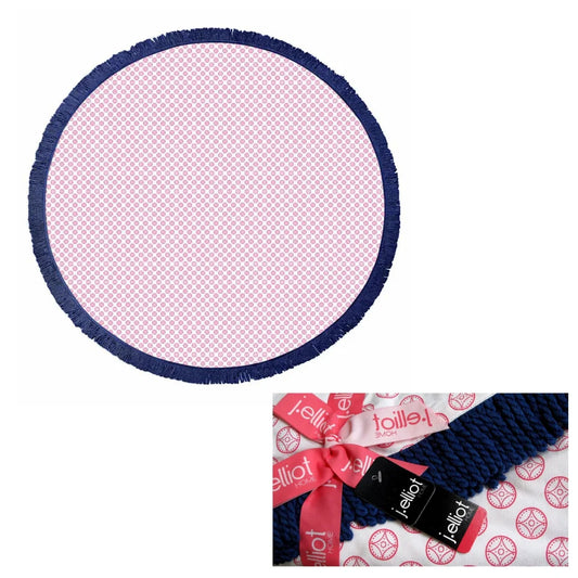 Turkish Towel Round Cotton J.Elliot Home Koel Pink/Navy
