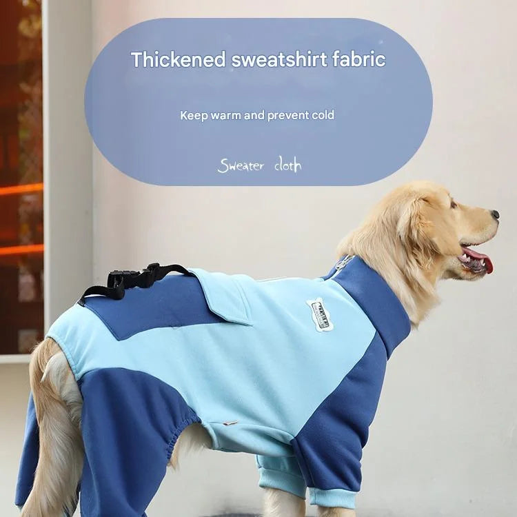 Turmeric Sporty Dog Onesie with Back Zipper & Pockets