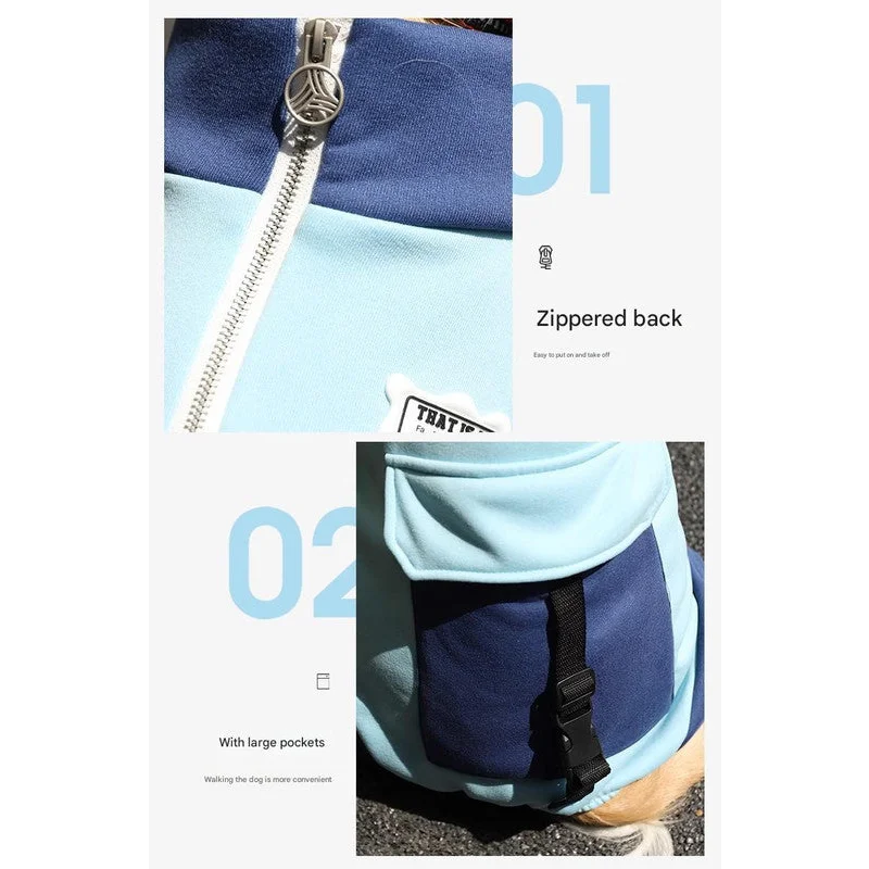 Turmeric Sporty Dog Onesie with Back Zipper & Pockets