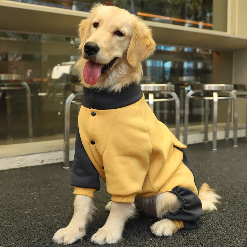 Turmeric Sporty Dog Onesie with Back Zipper & Pockets