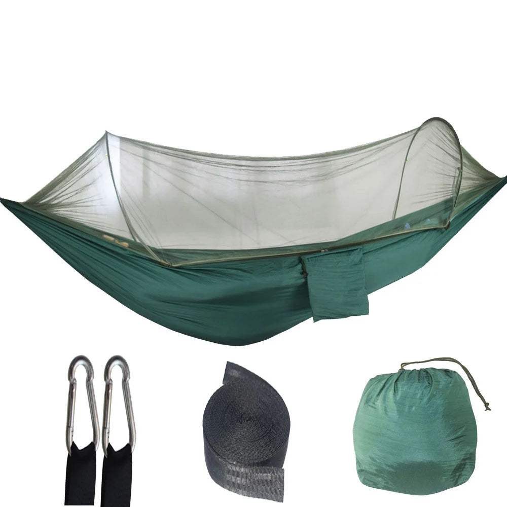 Turquoise Automatic Pop-Up Mosquito Net Hammock - 200kg