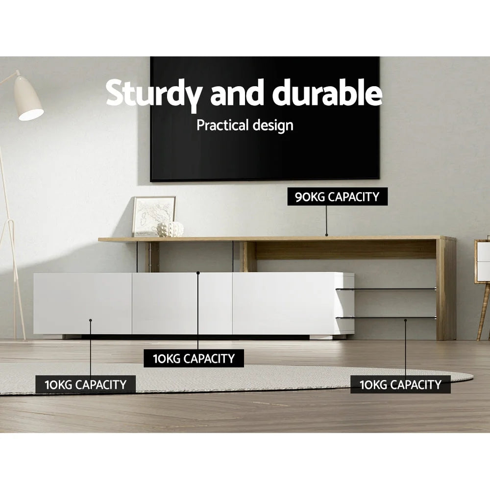 TV Cabinet Entertainment Unit 180CM Wood - White James