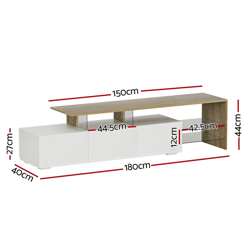 TV Cabinet Entertainment Unit 180CM Wood - White James