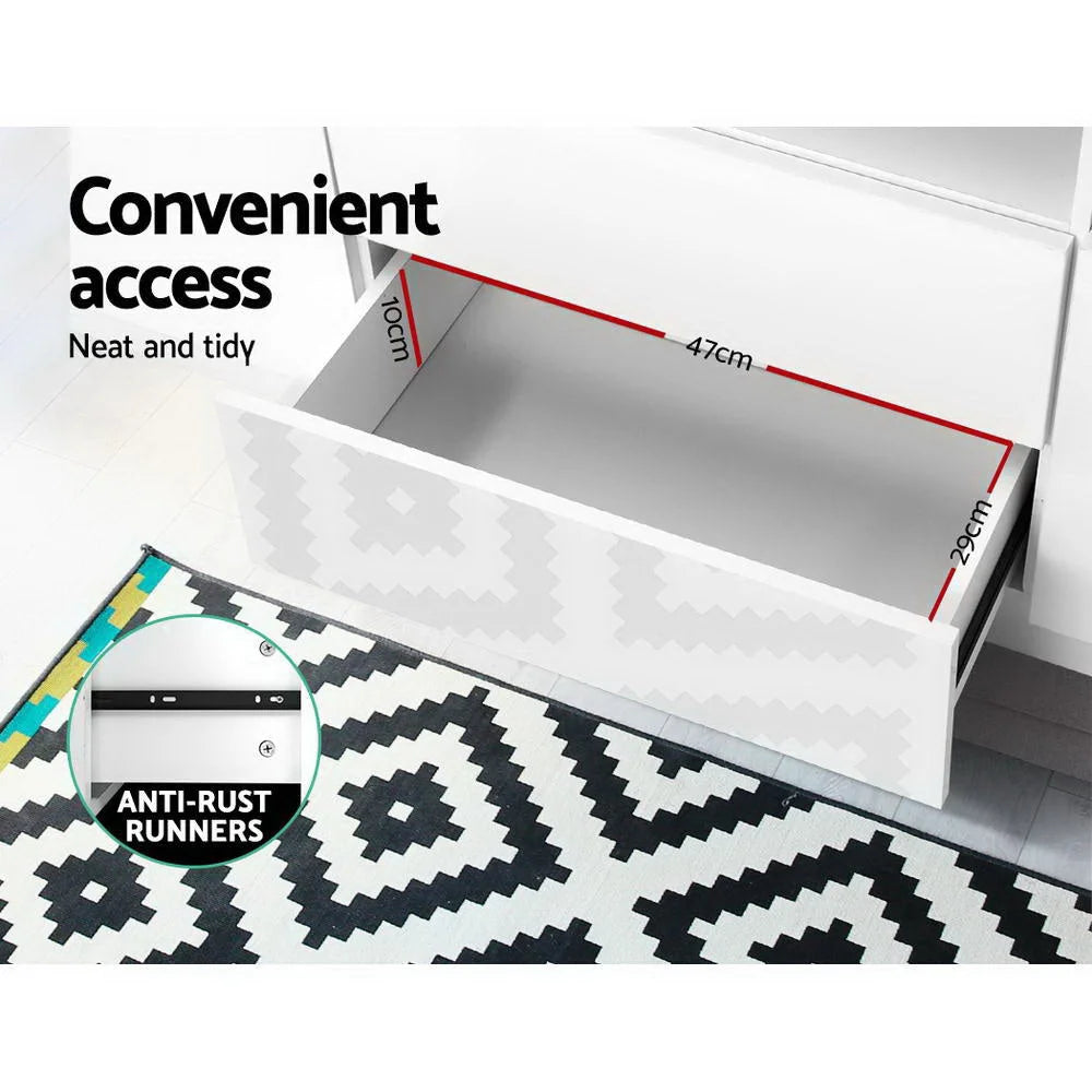 TV Cabinet Entertainment Unit Stand LED Gloss Drawers 160cm