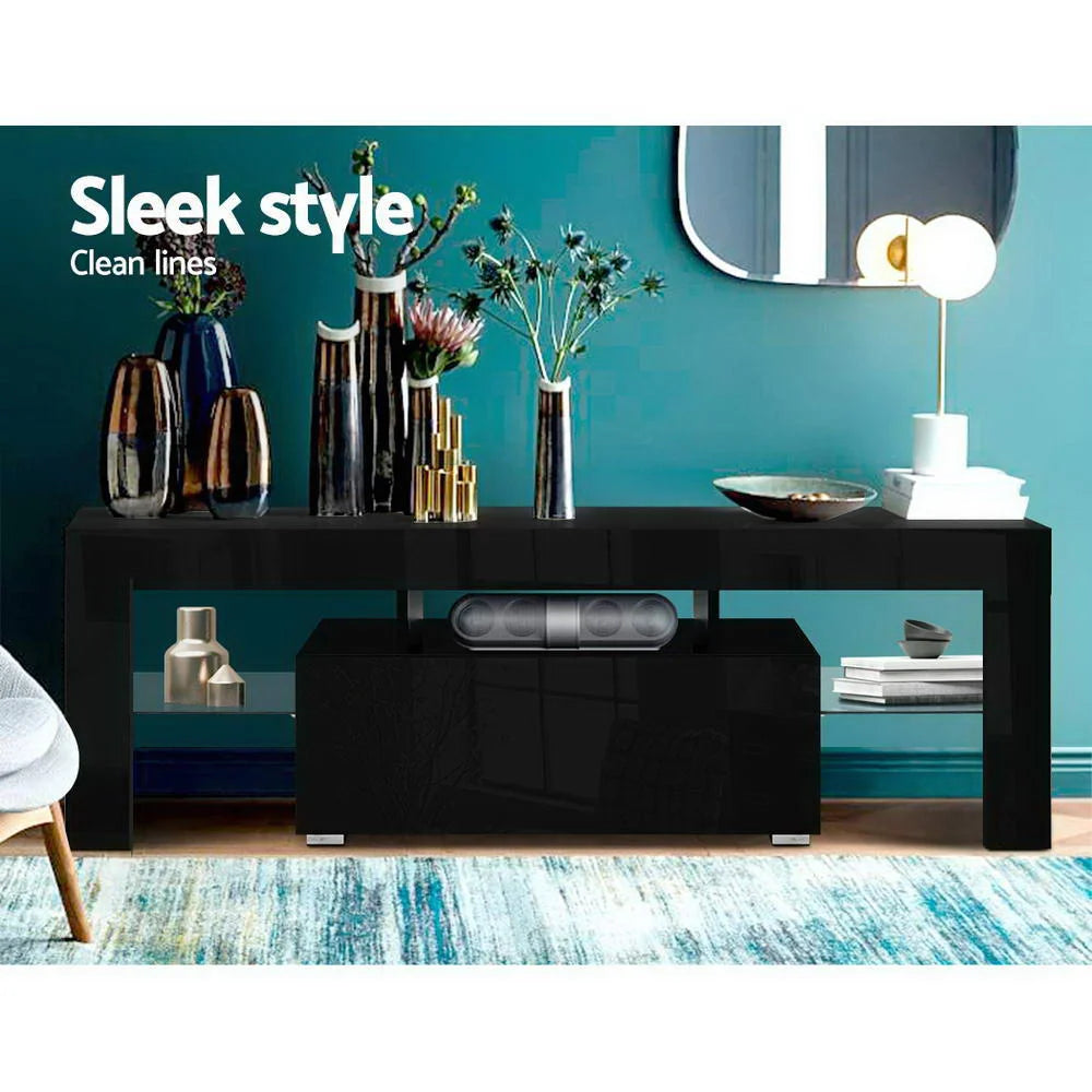 TV Cabinet Entertainment Unit Stand LED Gloss Furniture