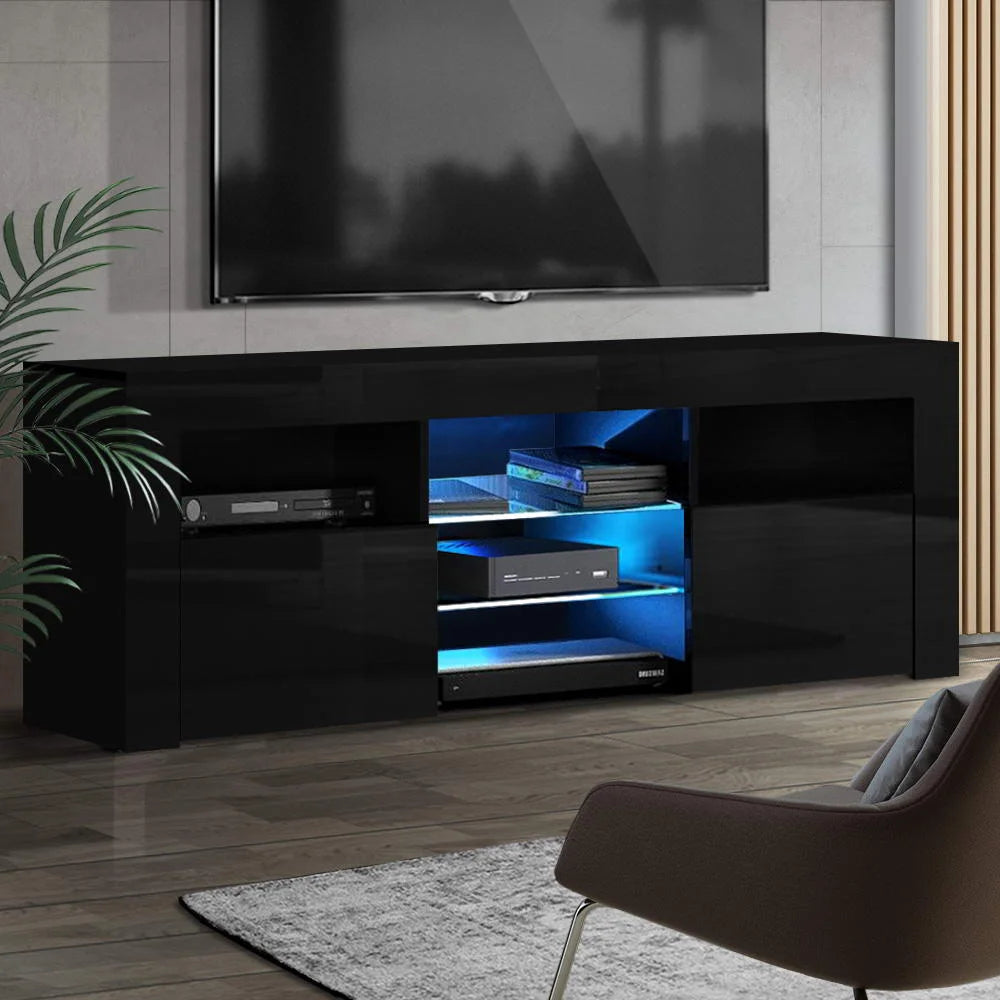 TV Cabinet Entertainment Unit Stand RGB LED Gloss