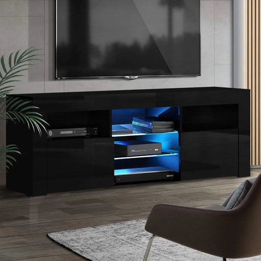 TV Cabinet Entertainment Unit Stand RGB LED Gloss