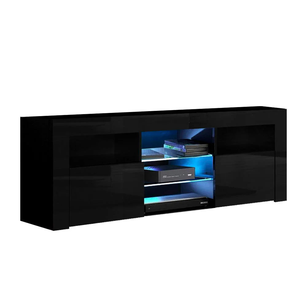 TV Cabinet Entertainment Unit Stand RGB LED Gloss Furniture
