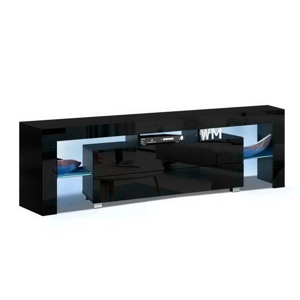 TV Cabinet Entertainment Unit Stand RGB LED Gloss Furniture