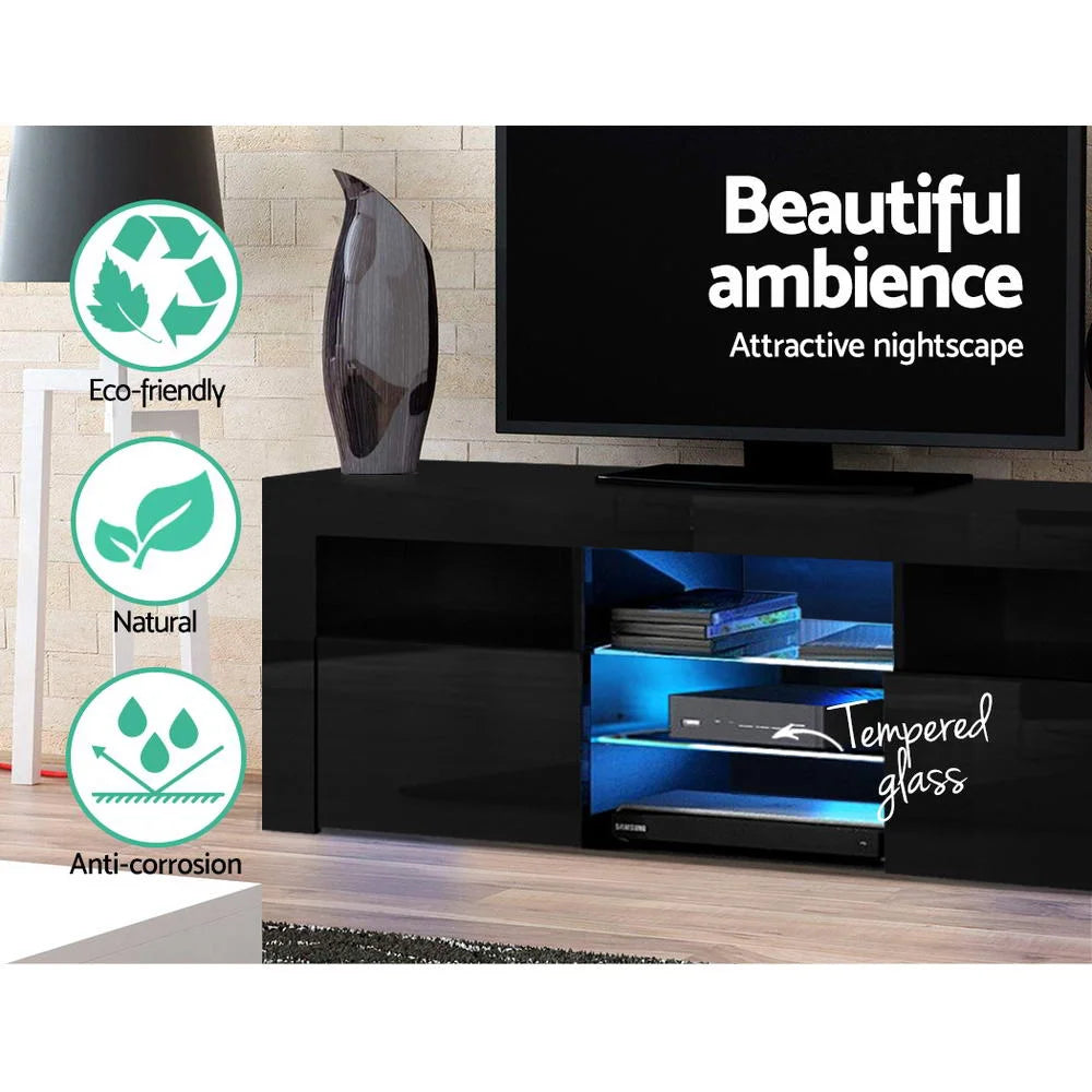 TV Cabinet Entertainment Unit Stand Furniture 160CM Black Living