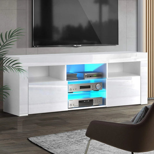 TV Cabinet Entertainment Unit Stand RGB LED Gloss