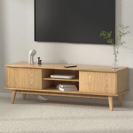 140cm storage cabinet with tv entertainment unit stand