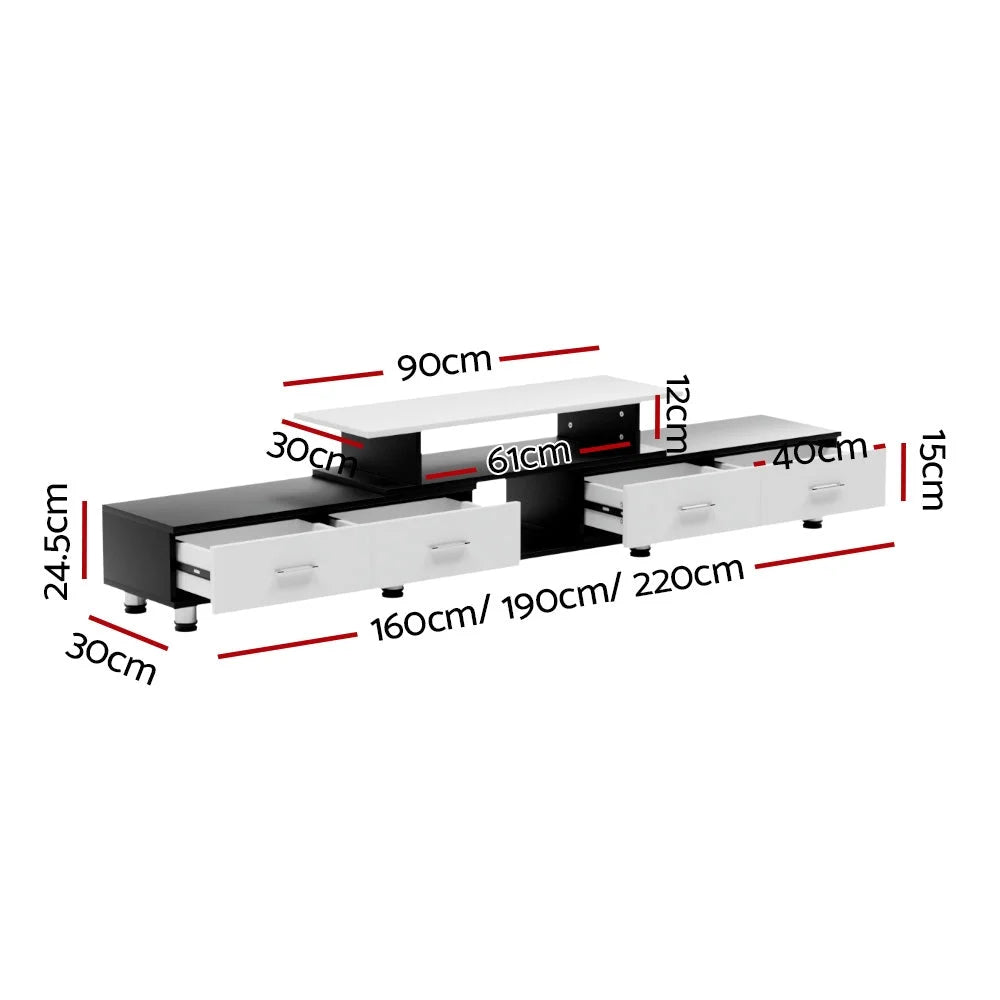 TV Cabinet Entertainment Unit Stand Wooden 160CM to 220CM
