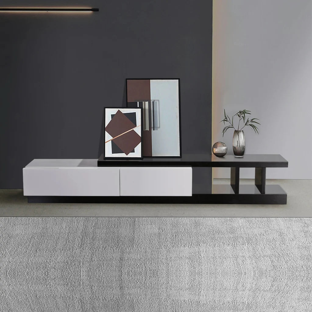 TV Cabinet Entertainment Unit with 2 Storage Drawers High