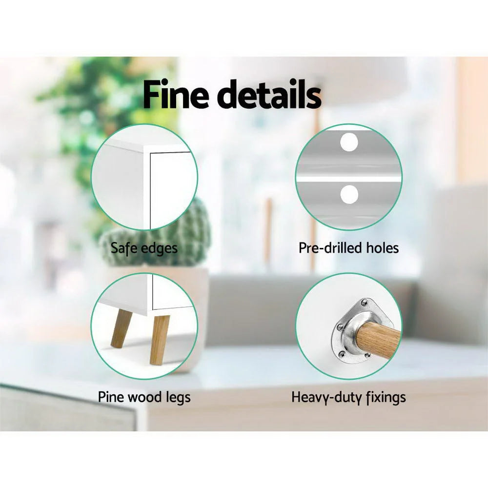 TV Cabinet Entertainment Unit Wooden Scandinavian Stand