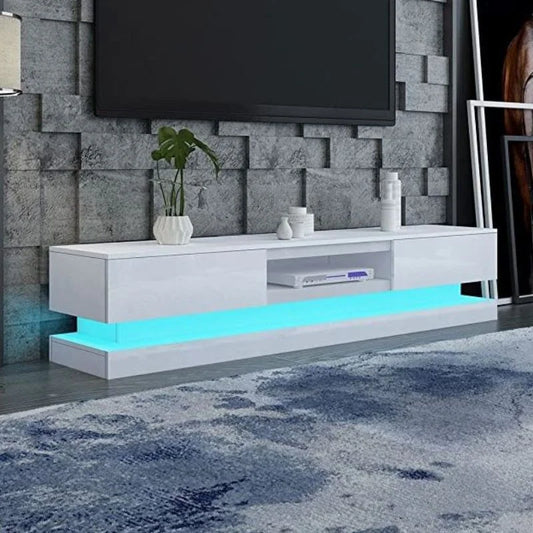 TV Entertainment Unit Modern High Gloss LED RGB