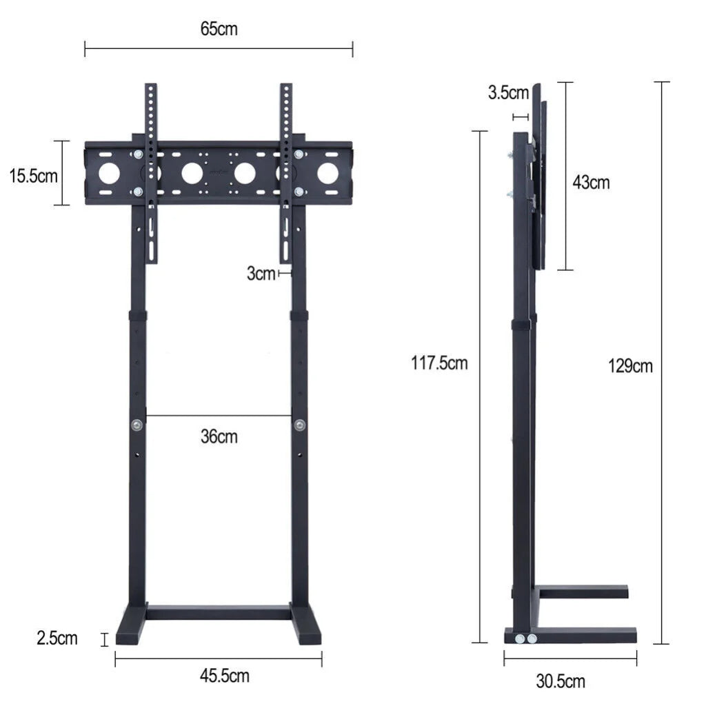 TV stand base with front panel hardware and fitted edges