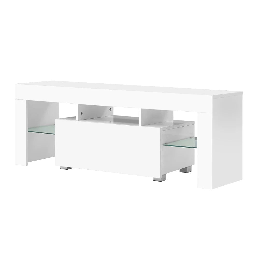 TV Stand Cabinet Entertainment Unit 130cm RGB LED Gloss