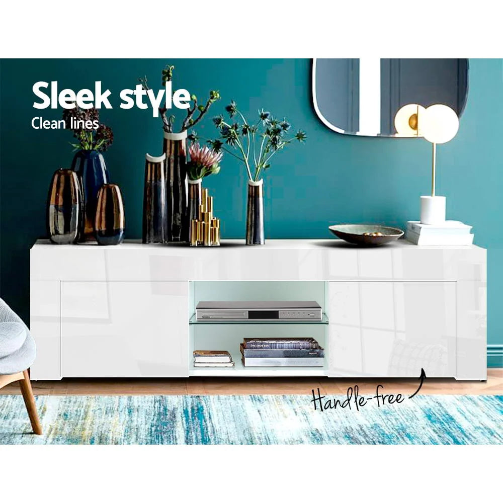 Storage cabinet with tv stand entertainment unit high