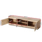 Wooden 160cm storage cabinet with doors and organised storage compartments