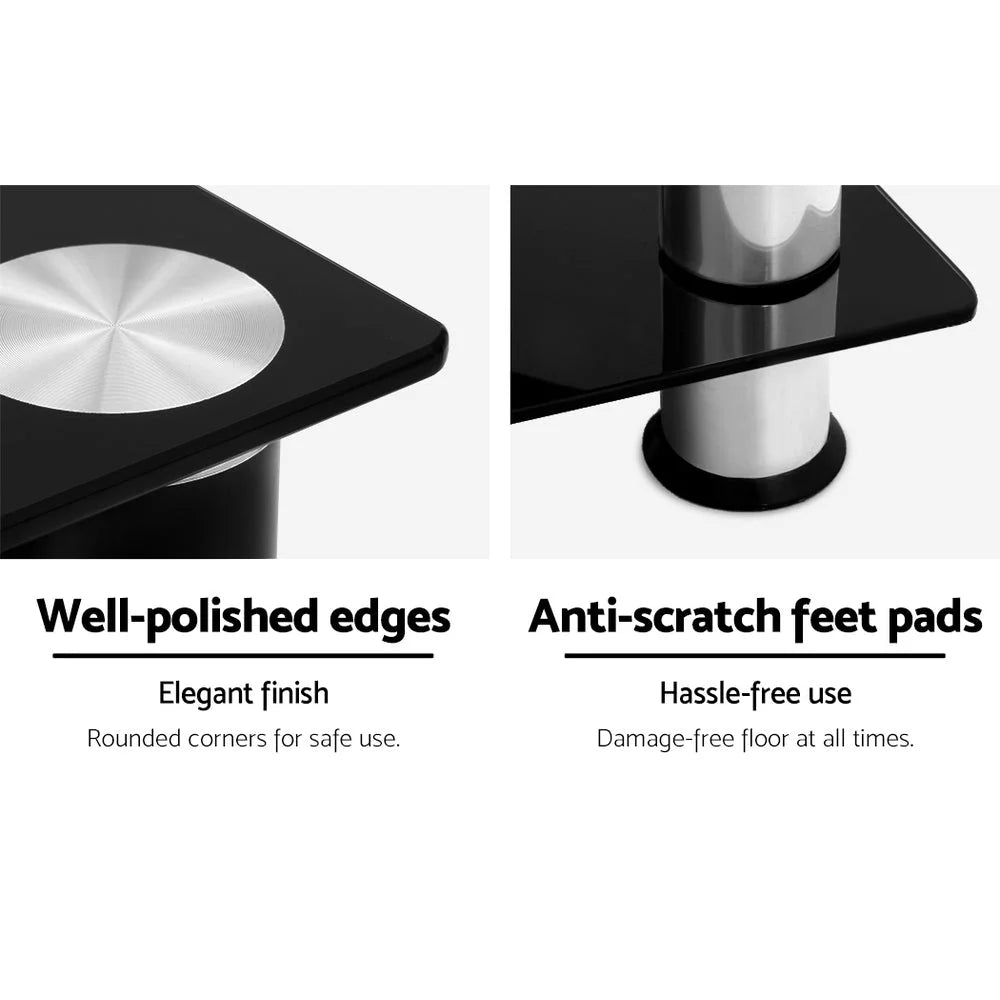 TV Stand Entertainment Unit Media Cabinet Tempered Glass 3