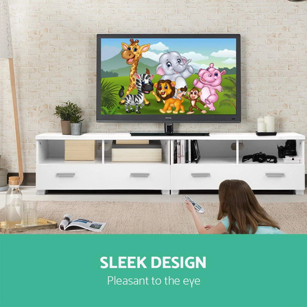 TV Stand Entertainment Unit with Drawers - White - Living