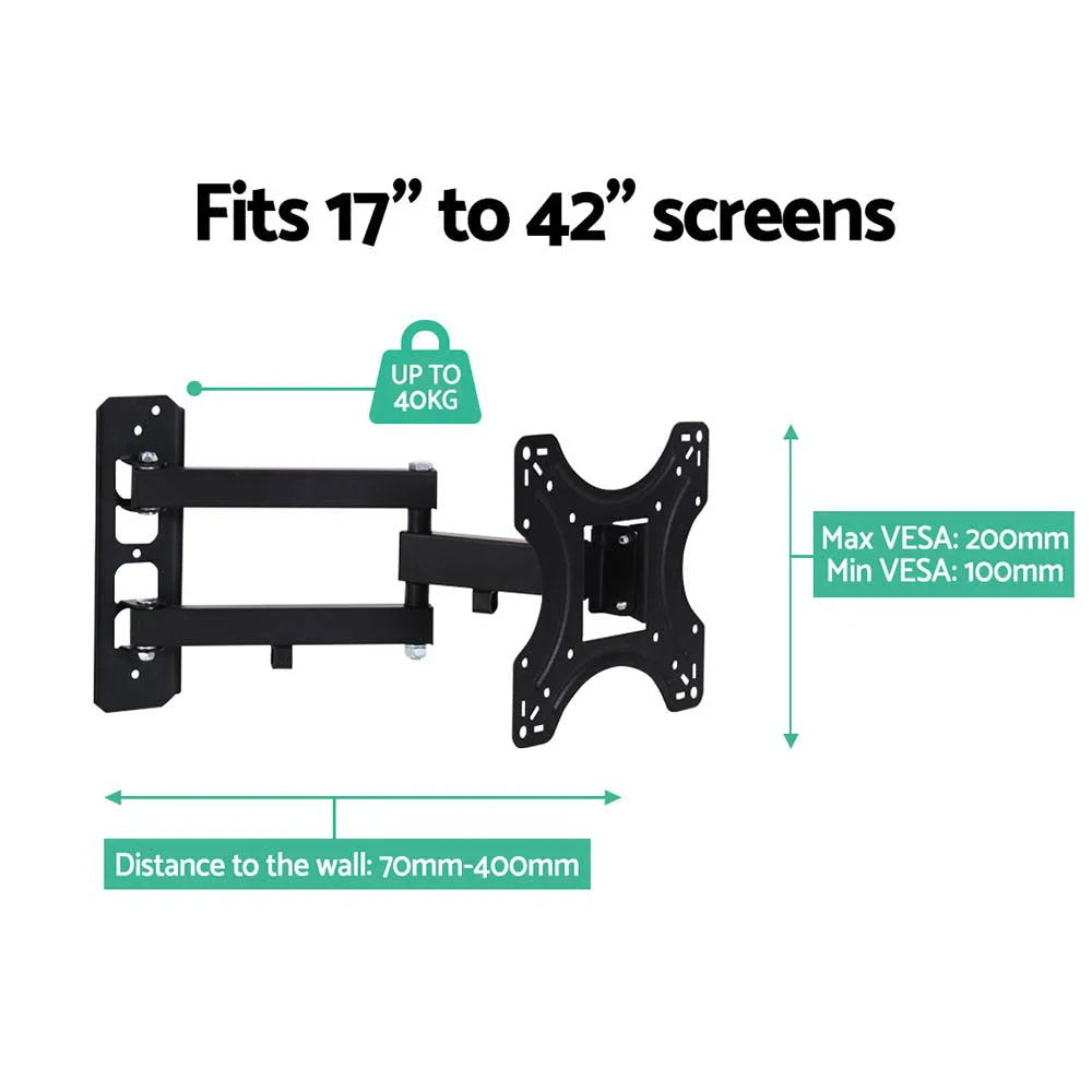 TV wall mount with natural finish and practical hardware