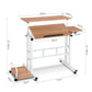 Laptop desk Twin Mobile Light Wood office 442