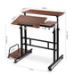 Twin Laptop Desk Table Dark Wood mobile office