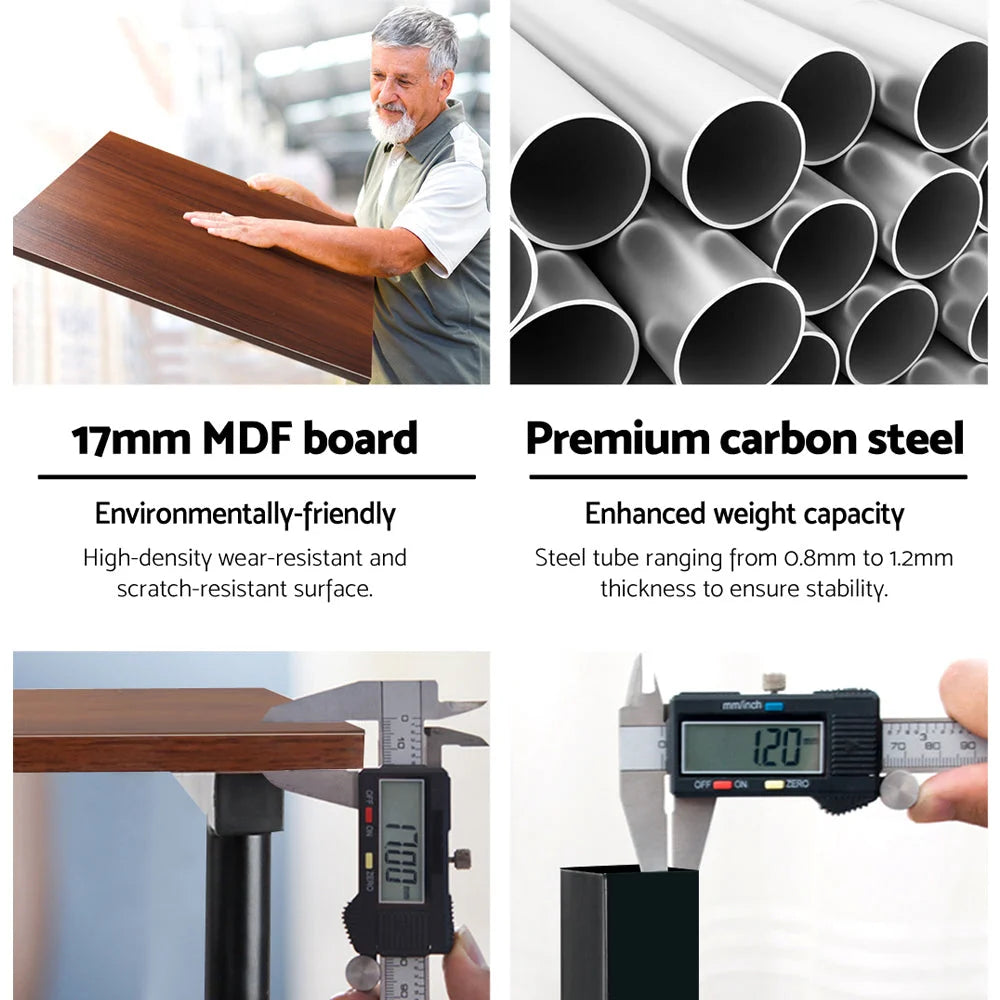 Twin Laptop Desk Table Dark Wood - Office