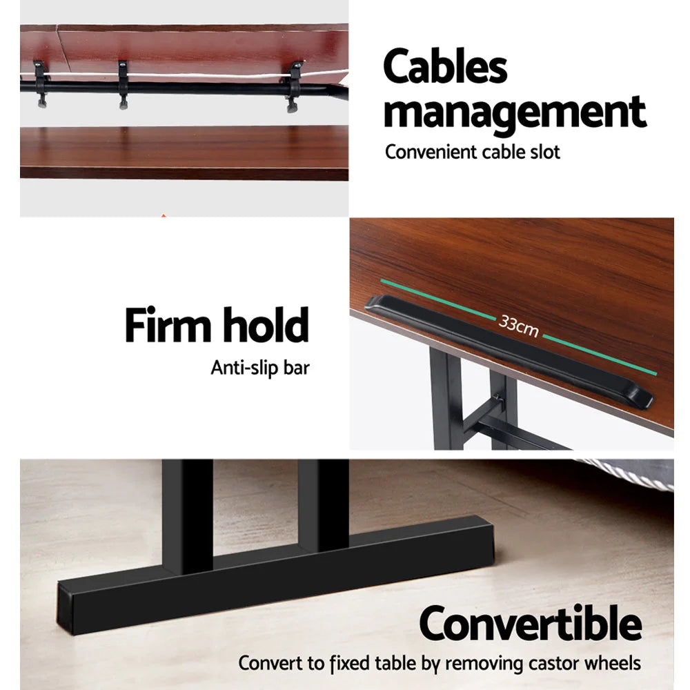 Twin Laptop Desk Table Dark Wood - Office