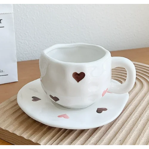 Two color Love 300ML Underglaze Hand Pinched Cup