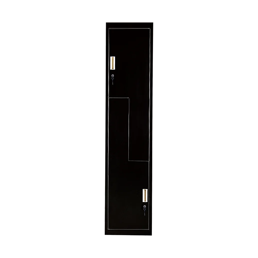 Two-Door L-Shaped Office Gym Shed Storage Lockers - Black