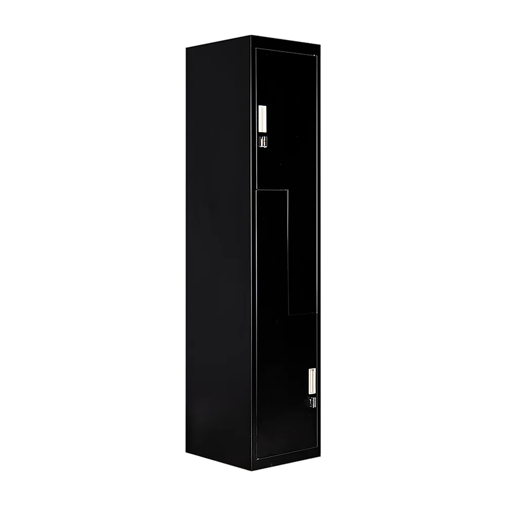 Two-Door L-Shaped Office Gym Shed Storage Lockers - Black