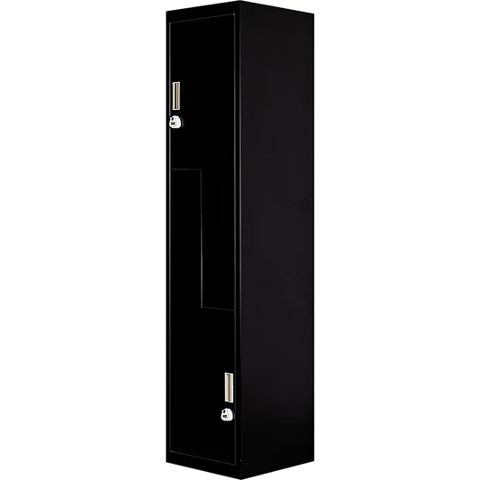 Two-Door L-Shaped Office Gym Shed Storage Lockers - Black