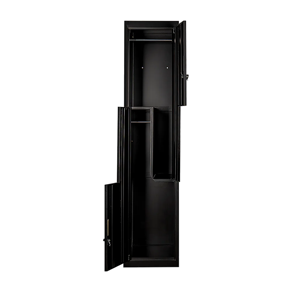 Two-Door L-Shaped Office Gym Shed Storage Lockers - Black