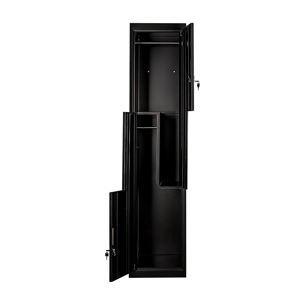 Two-Door L-Shaped Office Gym Shed Storage Lockers - Black