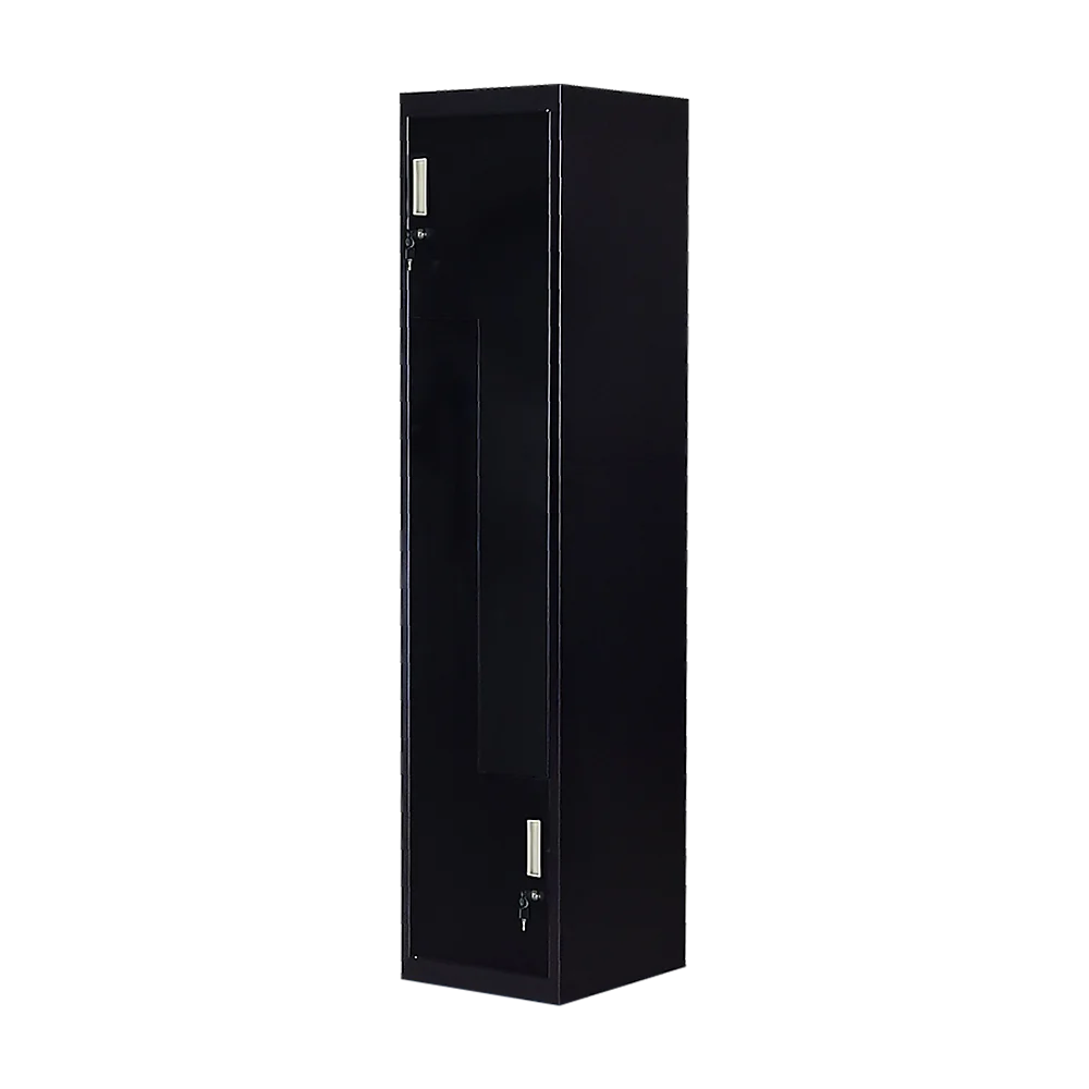 Two-Door L-Shaped Office Gym Shed Storage Lockers - Black