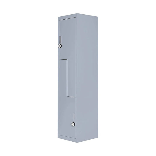 Two-Door L-Shaped Office Gym Shed Storage Lockers - Grey
