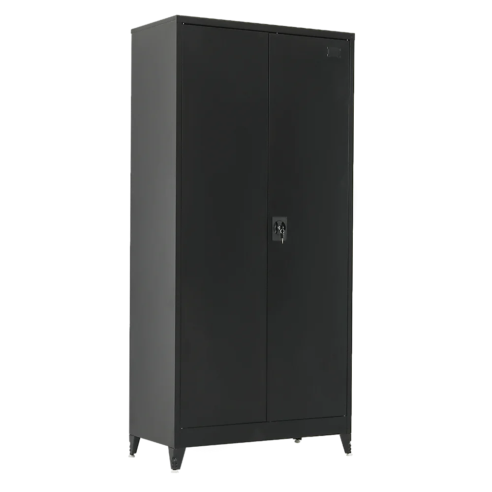 Two-Door Metal Cabinet Shelf Storage for Home Office Gym