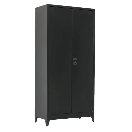 Two-Door Metal Cabinet Shelf Storage for Home Office Gym