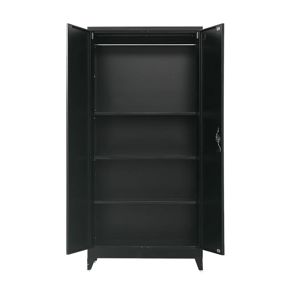 Two-Door Metal Cabinet Shelf Storage for Home Office Gym