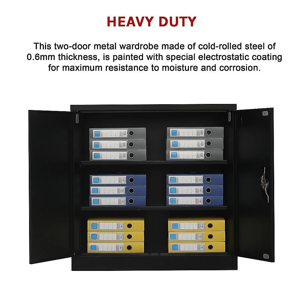 Two-Door Metal Short Cabinet Shelf Storage for Home Office