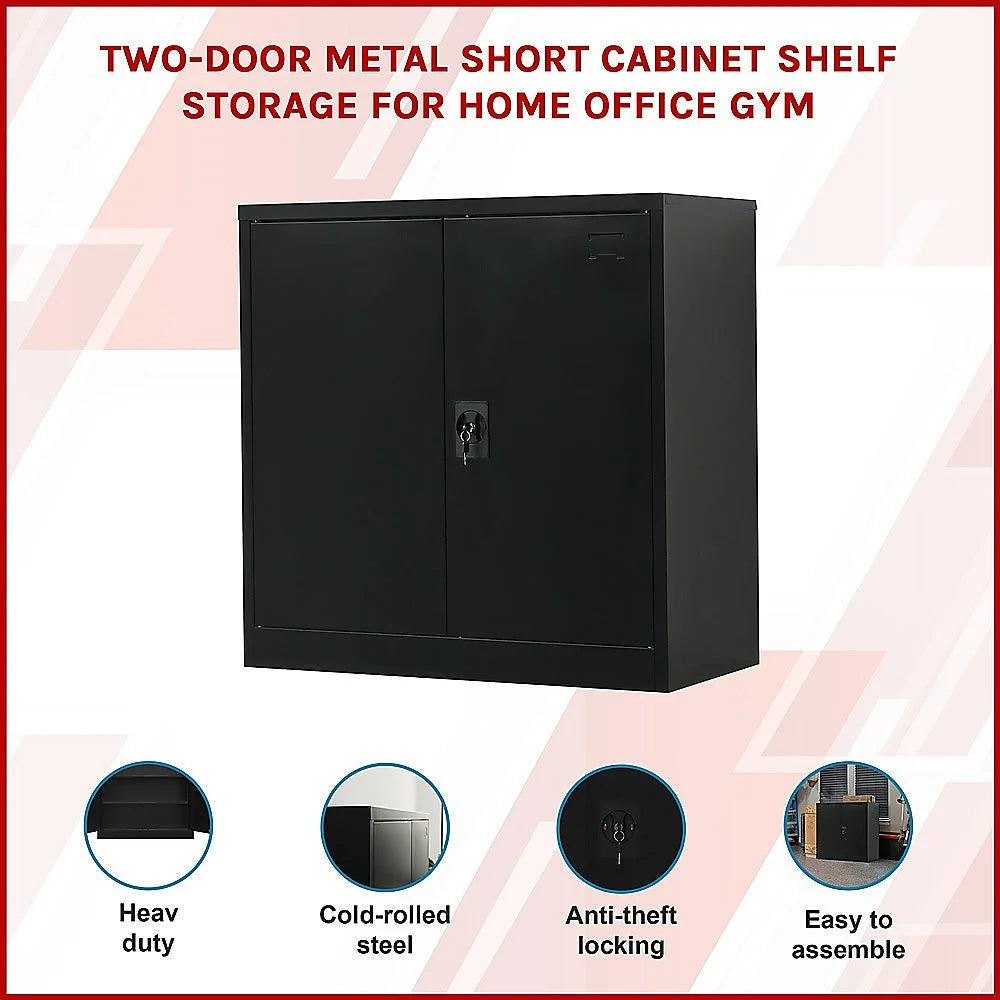 Two-Door Metal Short Cabinet Shelf Storage for Home Office