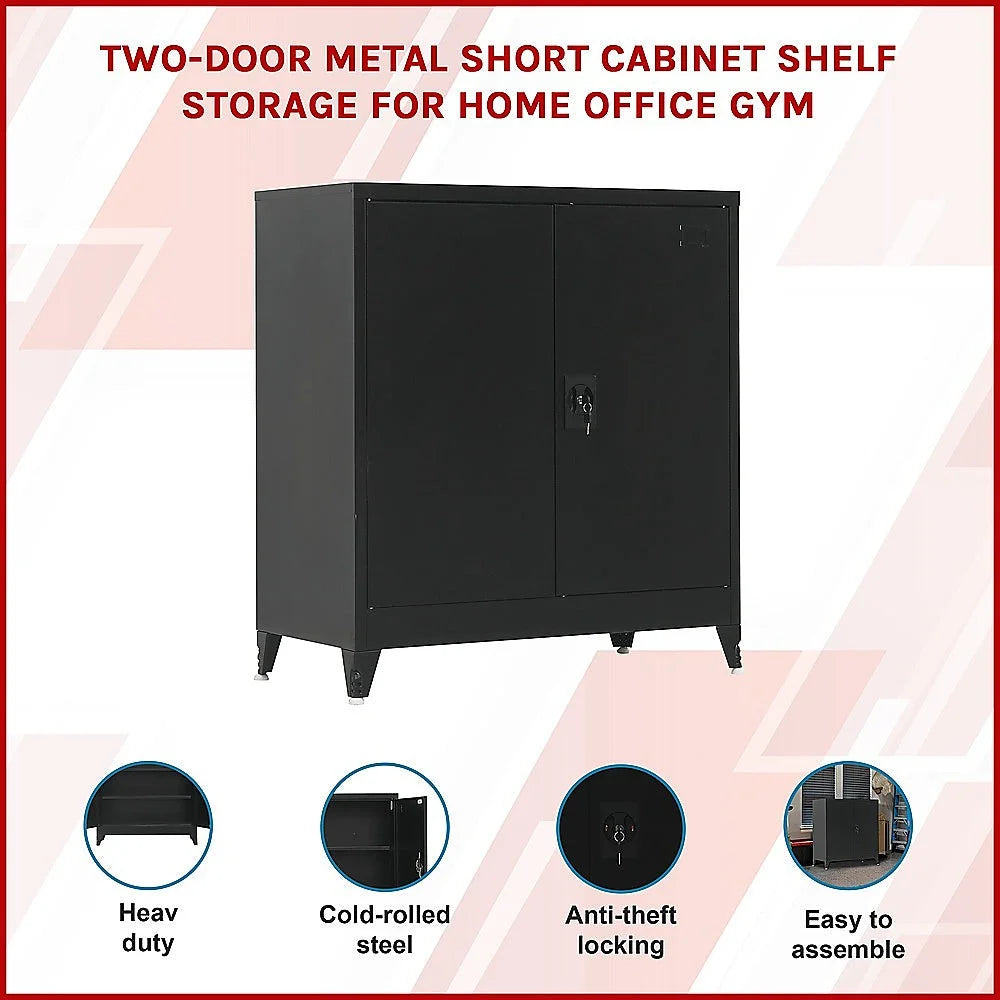 Two-Door Metal Short Cabinet Shelf Storage for Home Office