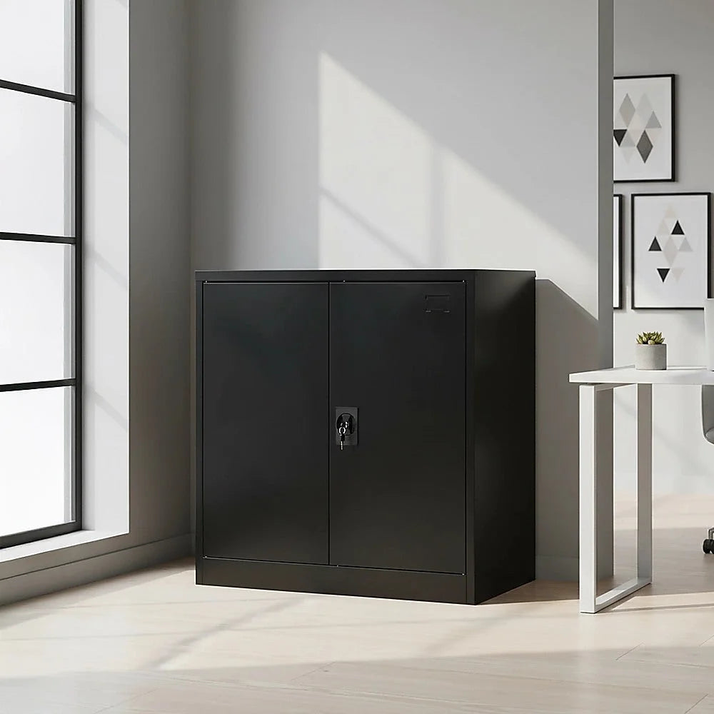 Two-Door Metal Short Cabinet Shelf Storage for Home Office