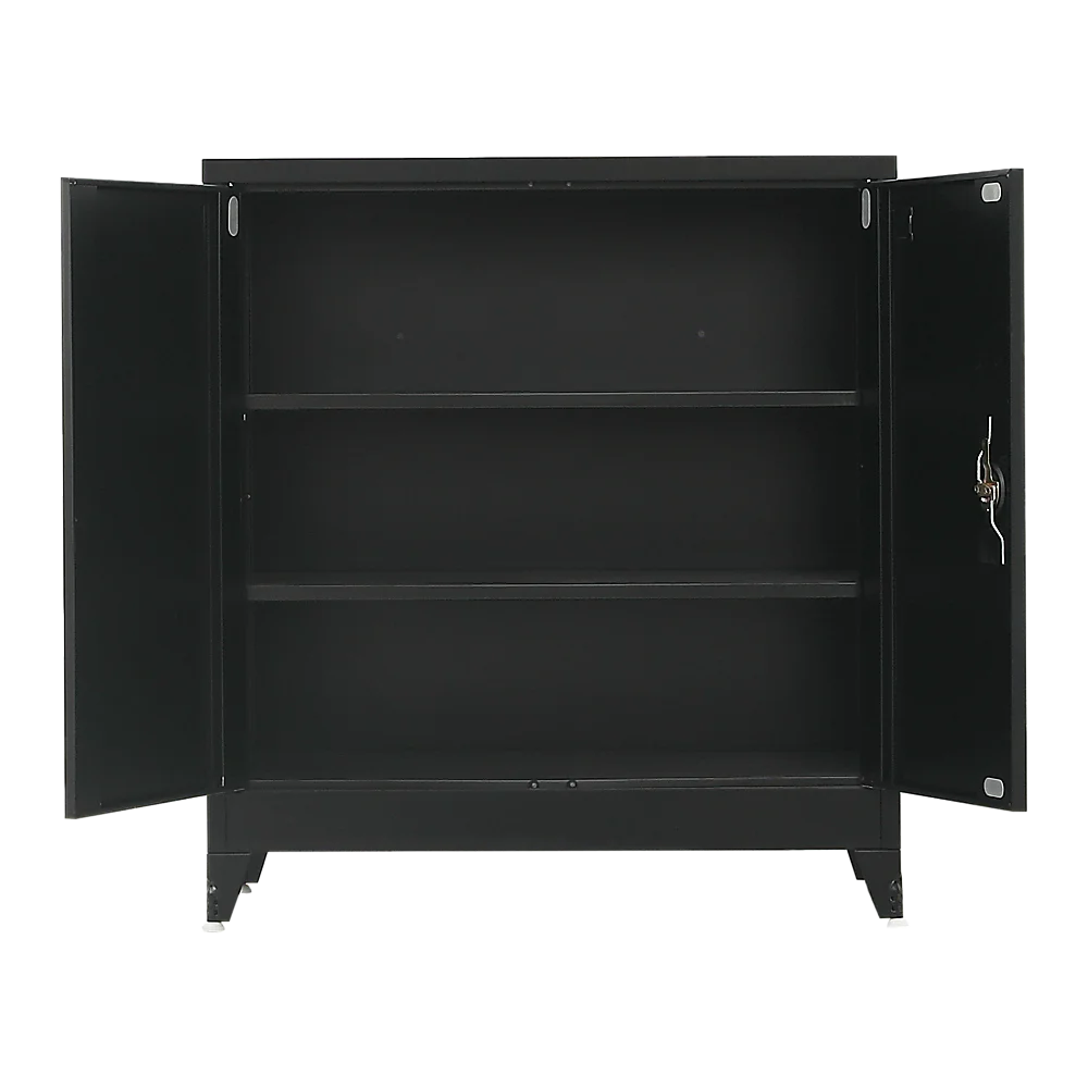 Two-Door Metal Short Cabinet Shelf Storage for Home Office